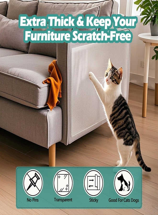 Wawiny Cat & Dog Scratch Protector 8-Pack (12"x16"/30x40cm) - Clear Self-Adhesive Furniture Tape, Cut to Fit, No Residue Removable Couch Guard for Sofa Door Walls - Image 5